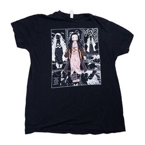 Smart Blanks Demon Slayer Nezuko Manga Graphic T-Shirt Mens M Black Good Anime